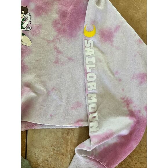Sailor Moon Official Hooded Sweatshirt Cropped Tie Dye Pink Cozy Hoodie 2X - Picture 4 of 7